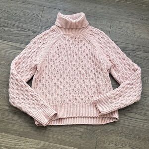 Laundry By Shelli Segal | Light Pink Textured Turtleneck Knit Sweater Size Large